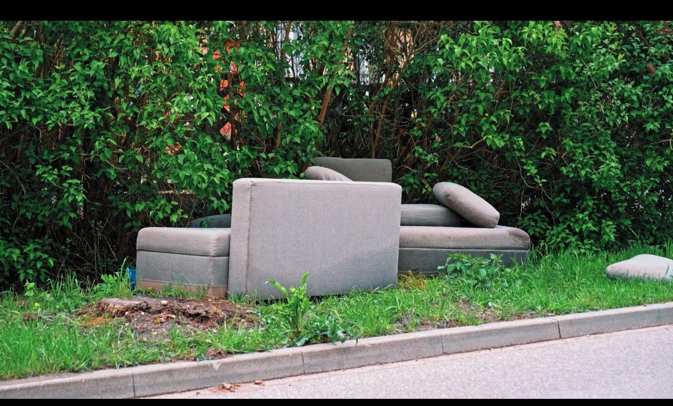 Old couch and chairs left curbside